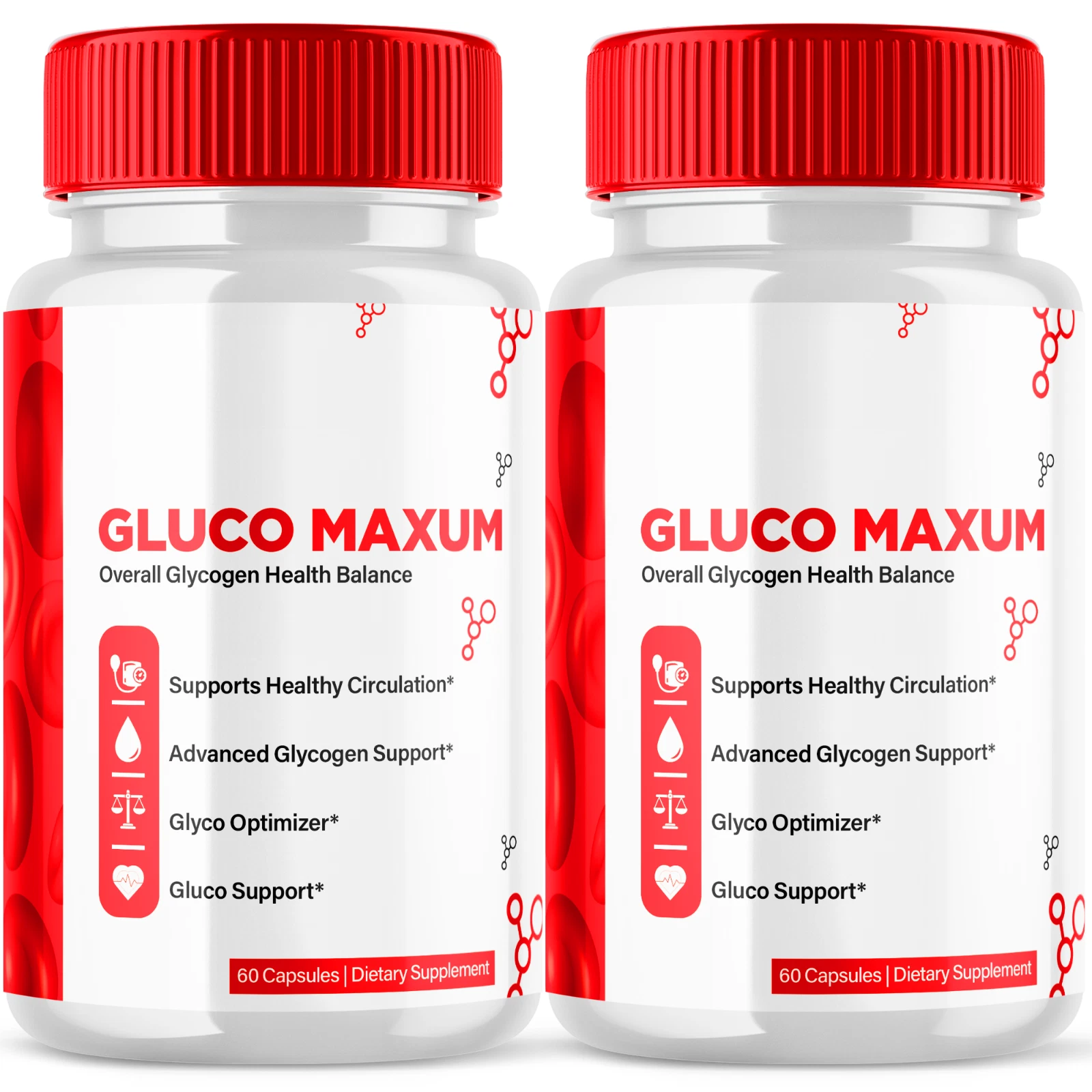 Gluco Maxum Advanced Blood Support Natural Glyco Formula Supplement 120 Capsules