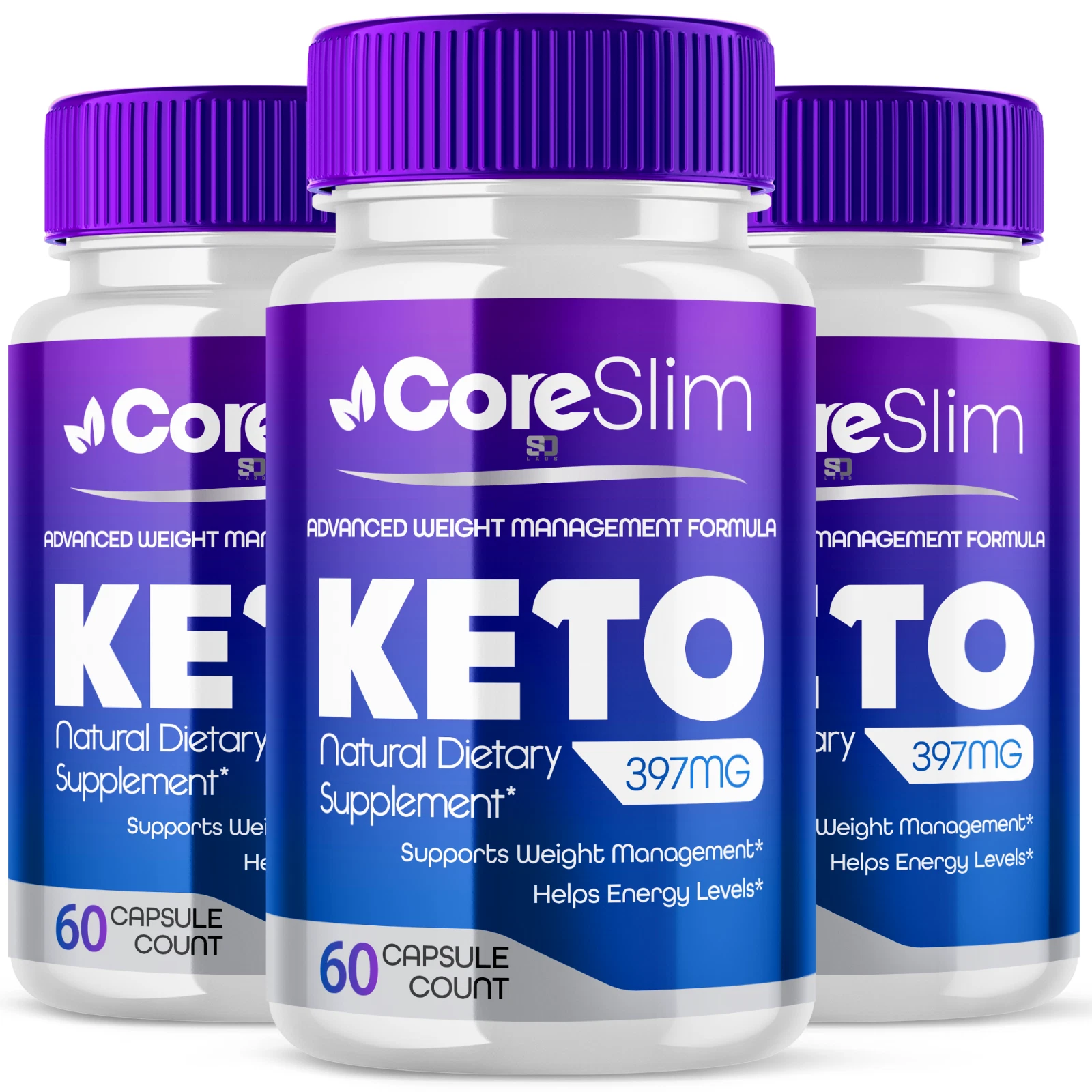 (3 Pack) Core Slim Advanced Keto Formula, Core Slim Keto Support (180 Capsules)