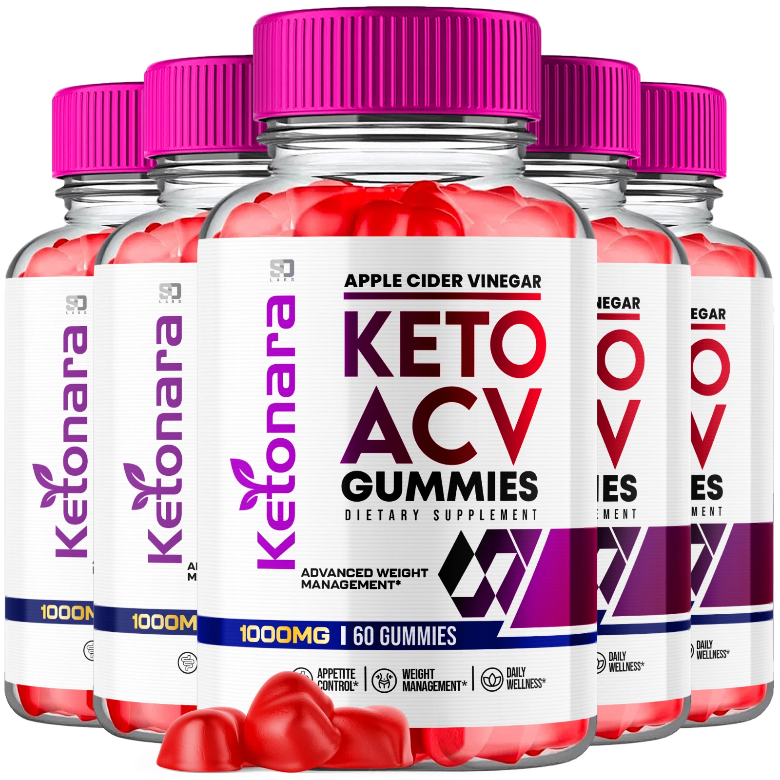 (5 Pack) Ketonara Keto, Ketnonara ACV Gummies Advanced Weight Loss (300 Gummies)