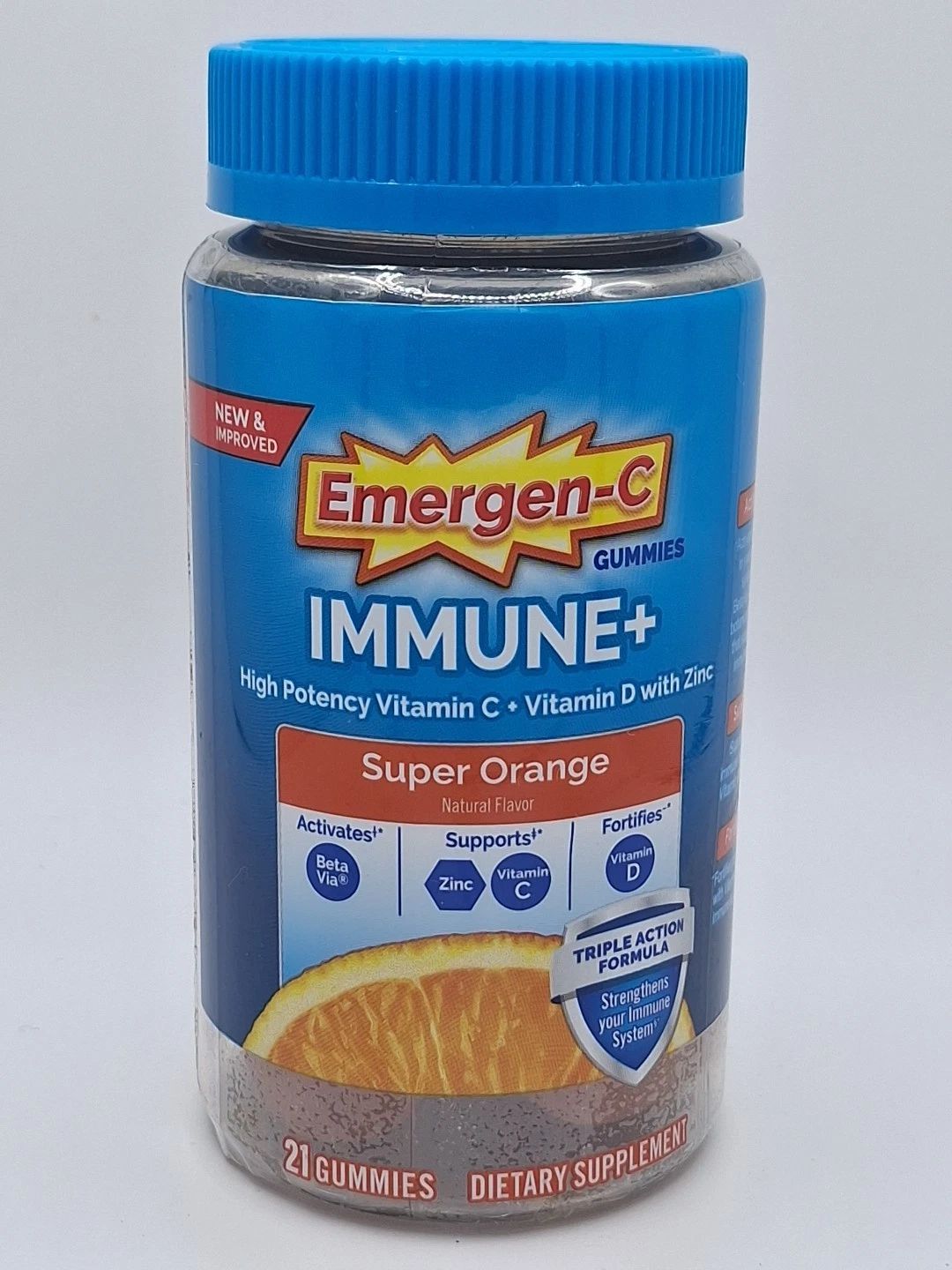 Emergen-C Immune Plus with Vitamin D Super Orange Flavor Gummies 21 Count