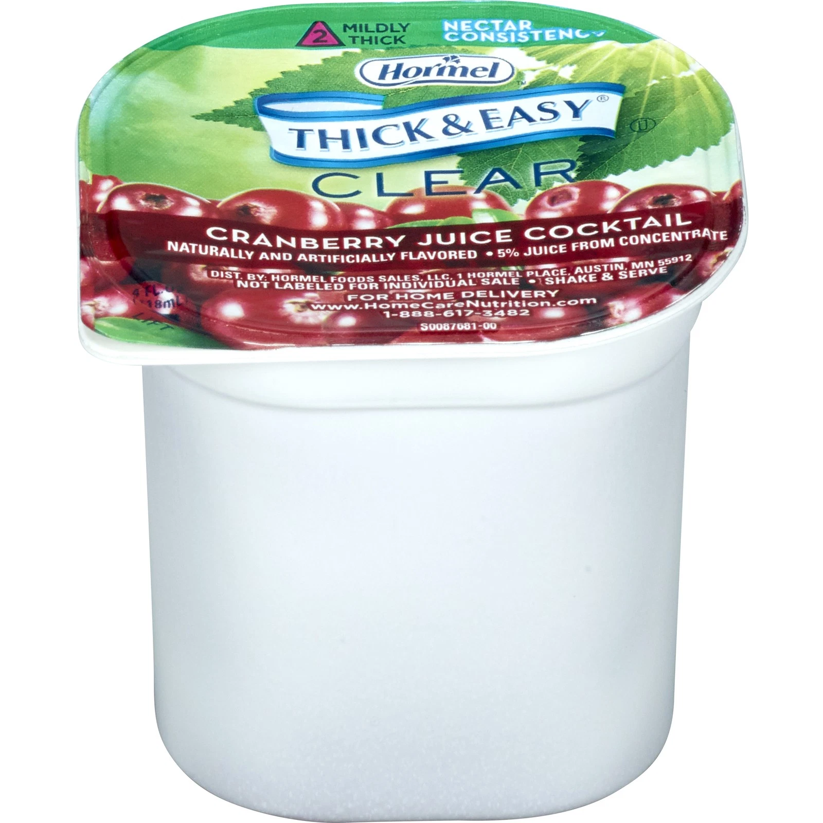 Thick & Easy Thickened Beverage Cranberry Juice 4 oz. Cup 24 Ct