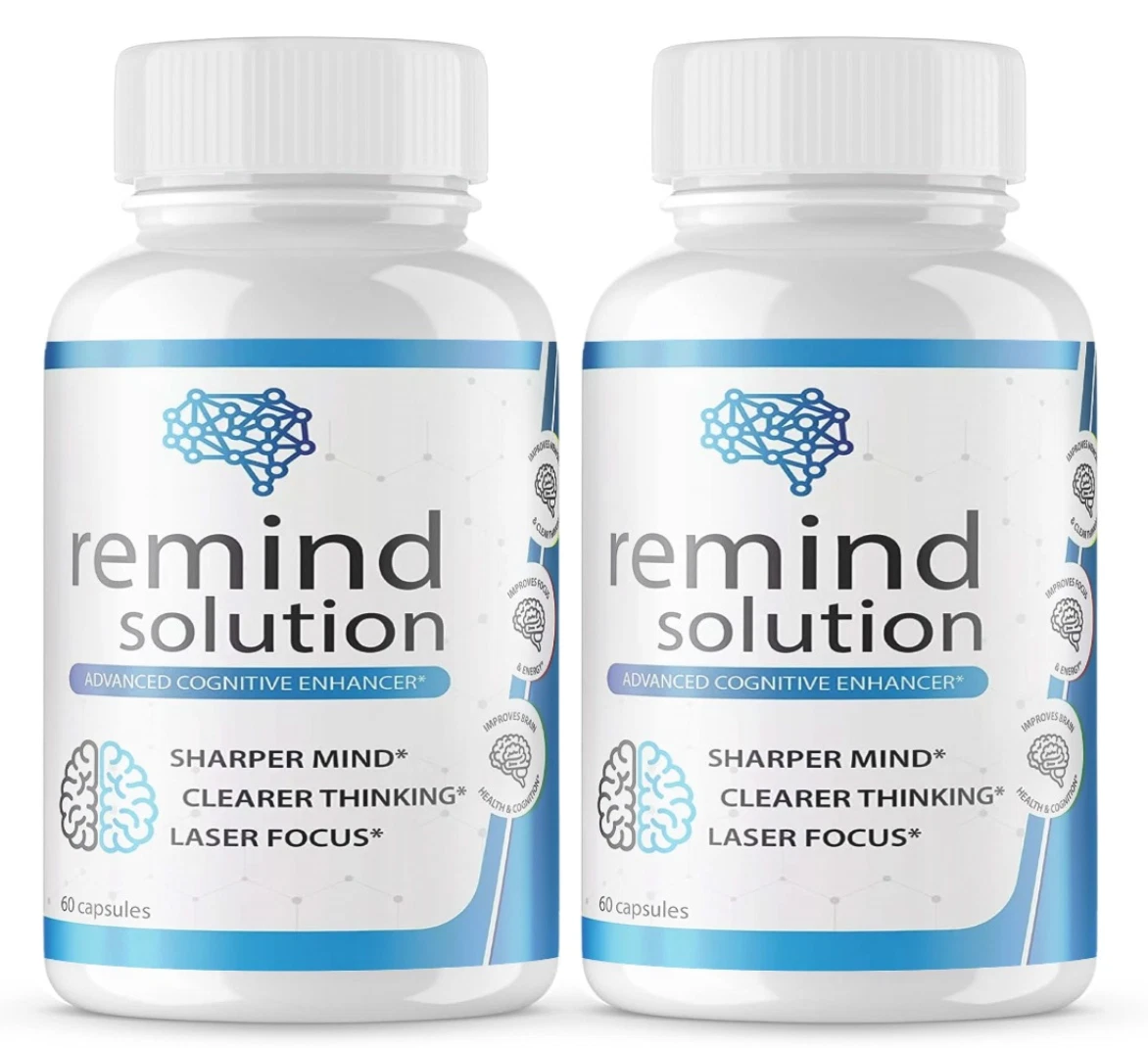 Remind Solution Advanced Cognitive Enhancer Dietary Pills (120 Capsules) 2 PACK