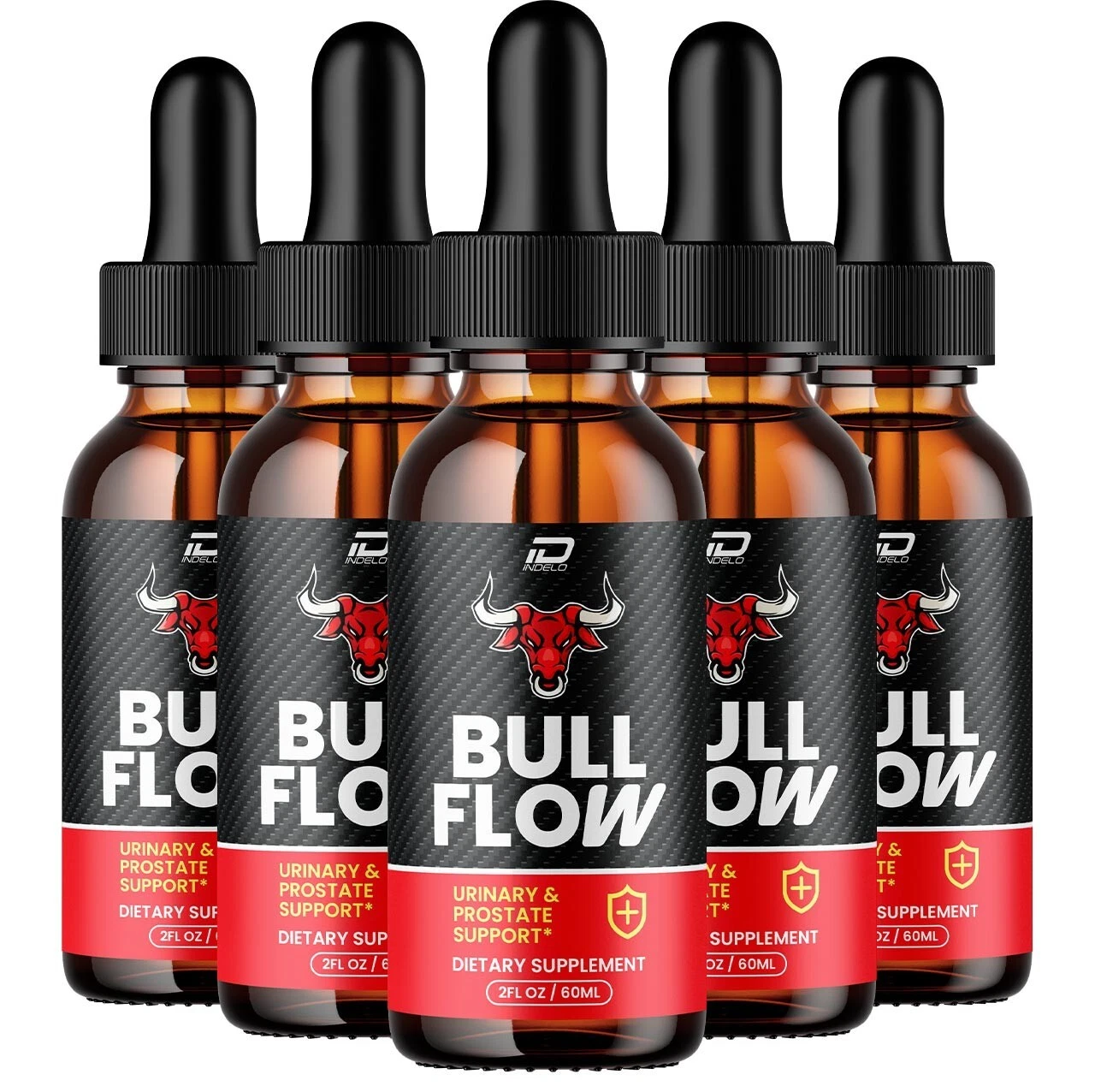 (5 Pack) Bull Flow Liquid Drops - BullFlow Support for Urinary Supplement