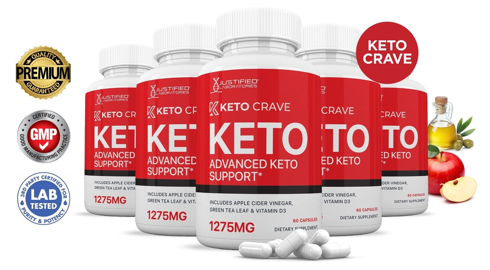 Keto Crave ACV Pills 1275 MG Stronger Than Gummies Keto Support 5 Bottle