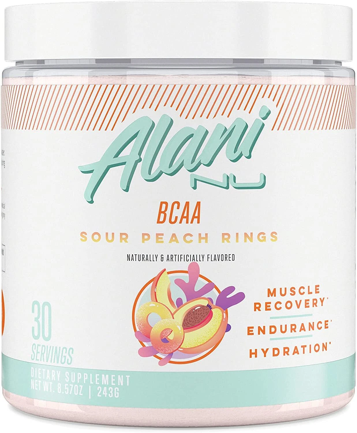 Alani Nu BCAA Essential Amino Acids, Post-Workout, Sour Peach Rings
