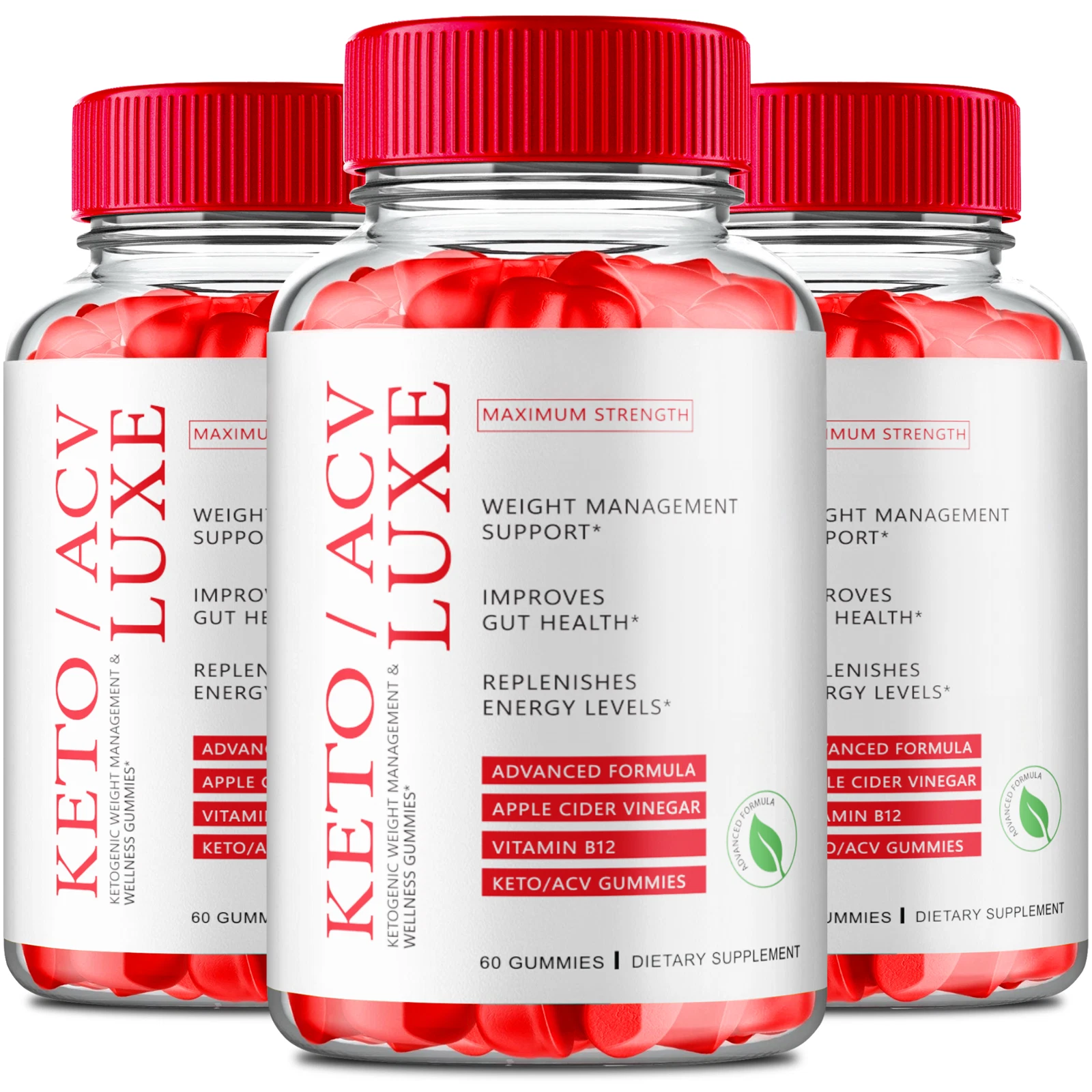 (3 Pack) Keto Luxe ACV Advanced Weight Loss Gummies to Burn Fat for Energy