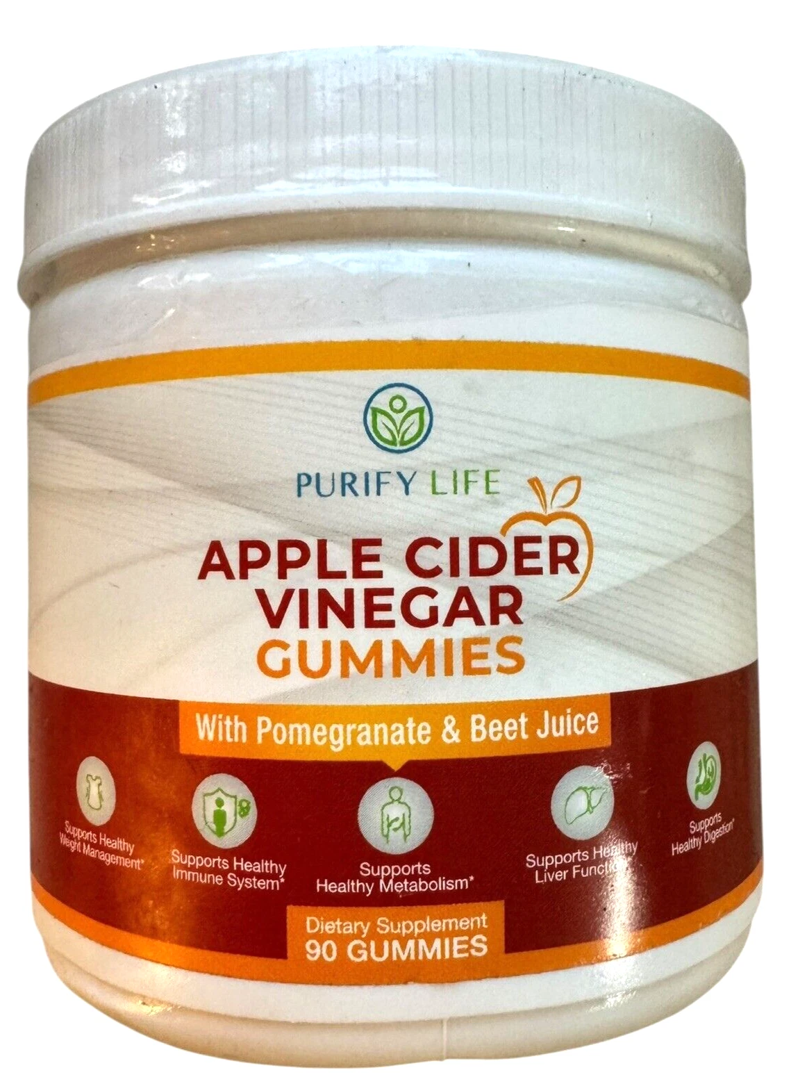 Purify Life Detox Apple Cider Vinegar Gummies - 90 Count - Ex: 6/26