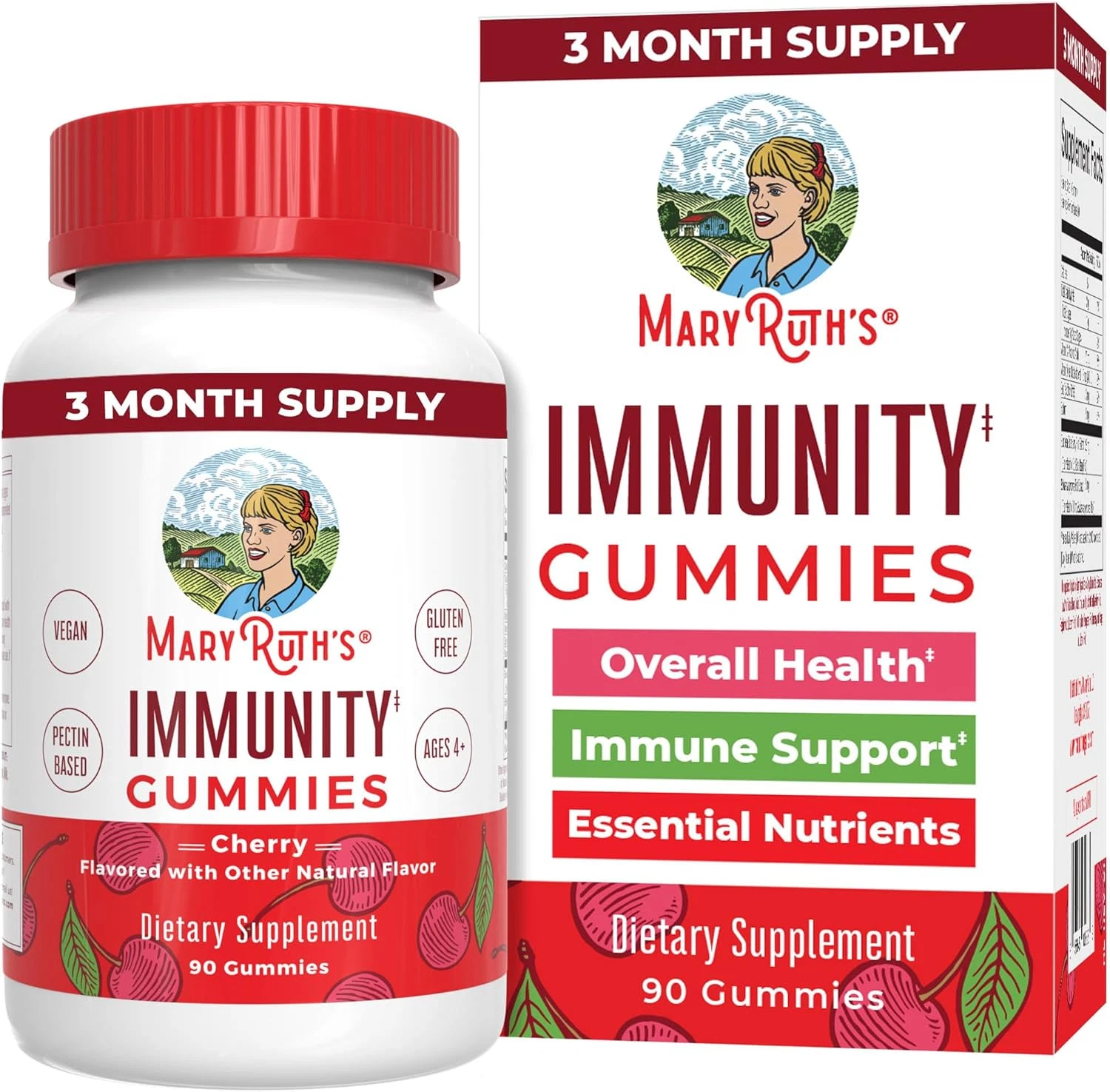 Mary Ruth'S 5-1 Immunity Gummies with Elderberry for Kids & Adults | Cherry |...