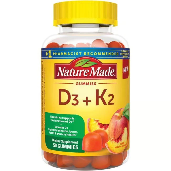 Nature Made Vitamin D3 + K2 Gummies - Peach 50 Gummies