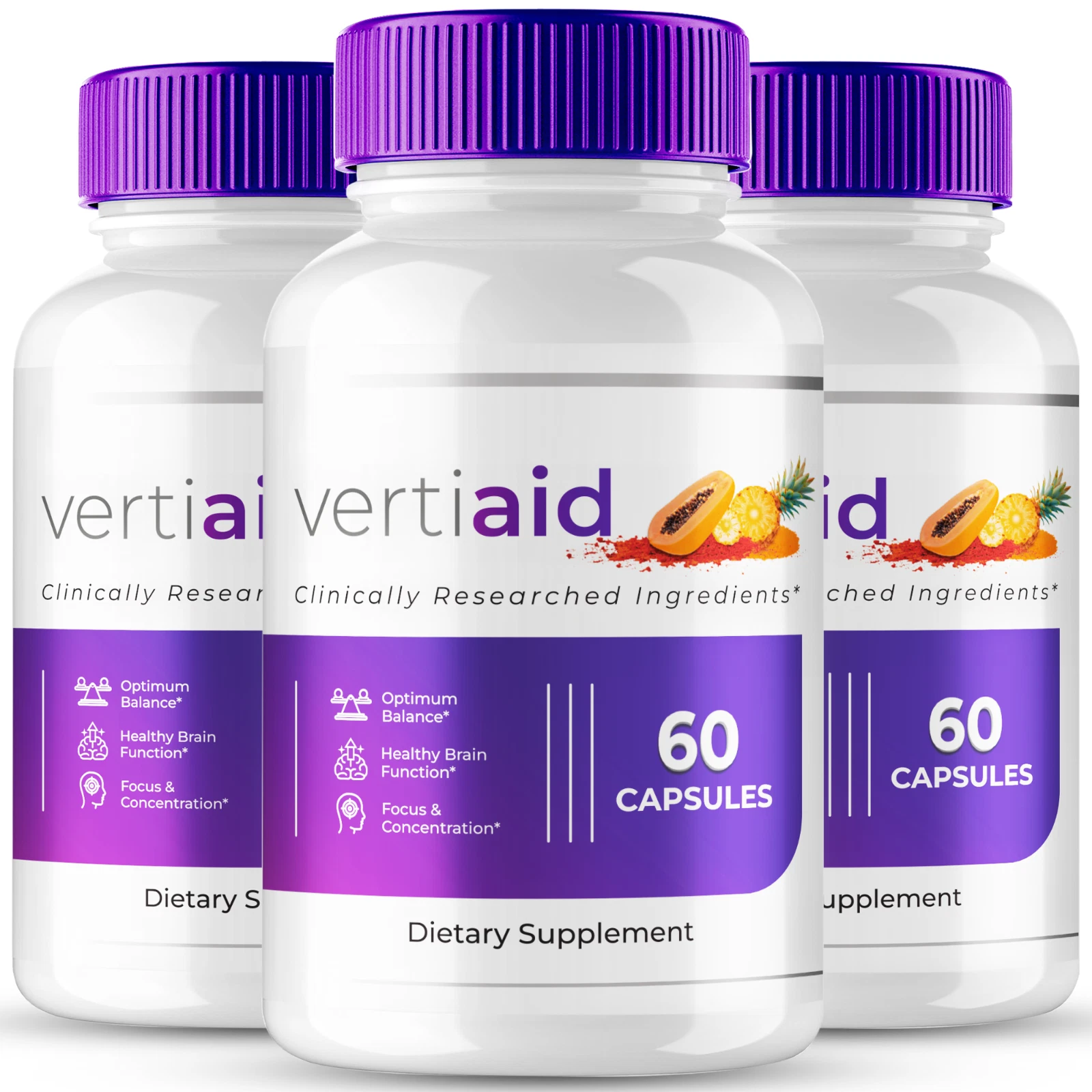 (3 Pack) VertiAid Capsules, Official Verti Aid Brain and Memory Supplement Pills