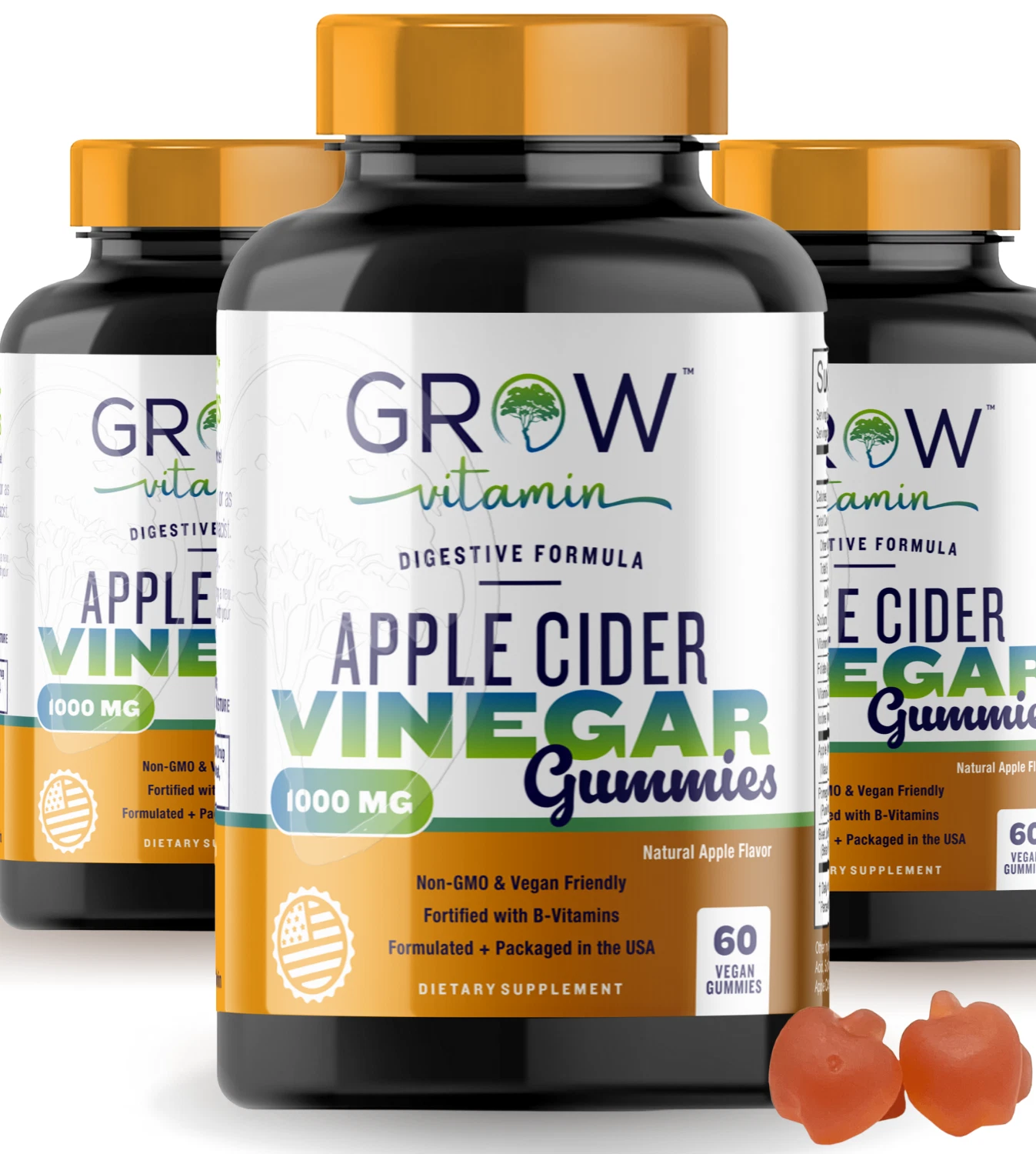 Gemini Keto Gummies Apple Cider Vinegar Weight Loss 1000MG Kwazi 60 Pieces