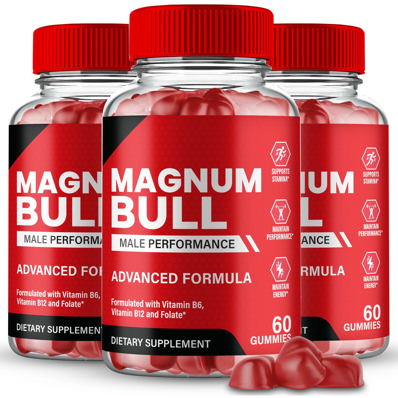 (3 Pack) Magnum Bull Men Gummies, MagnumBull Advanced Formula for Male Health