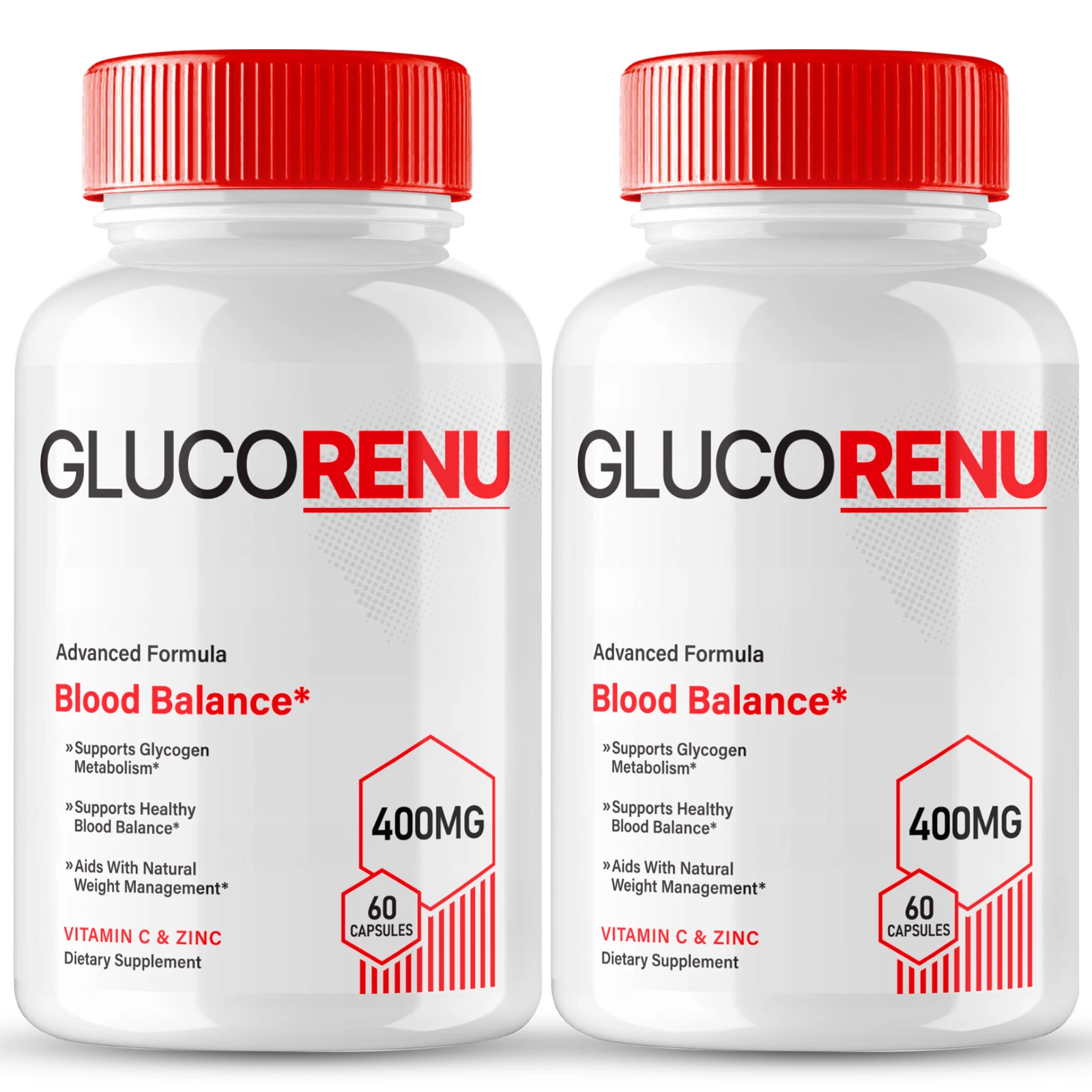 (2 Pack) Gluco Renu Blood Health Supplement Capsules, GlucoRenu Health Pills