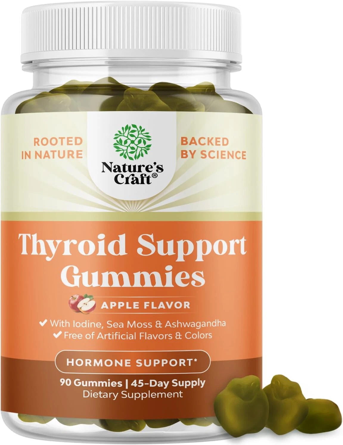 Natures Craft Vegan Thyroid Gummies with Sea Moss 90Gummies Exp. 05/2026