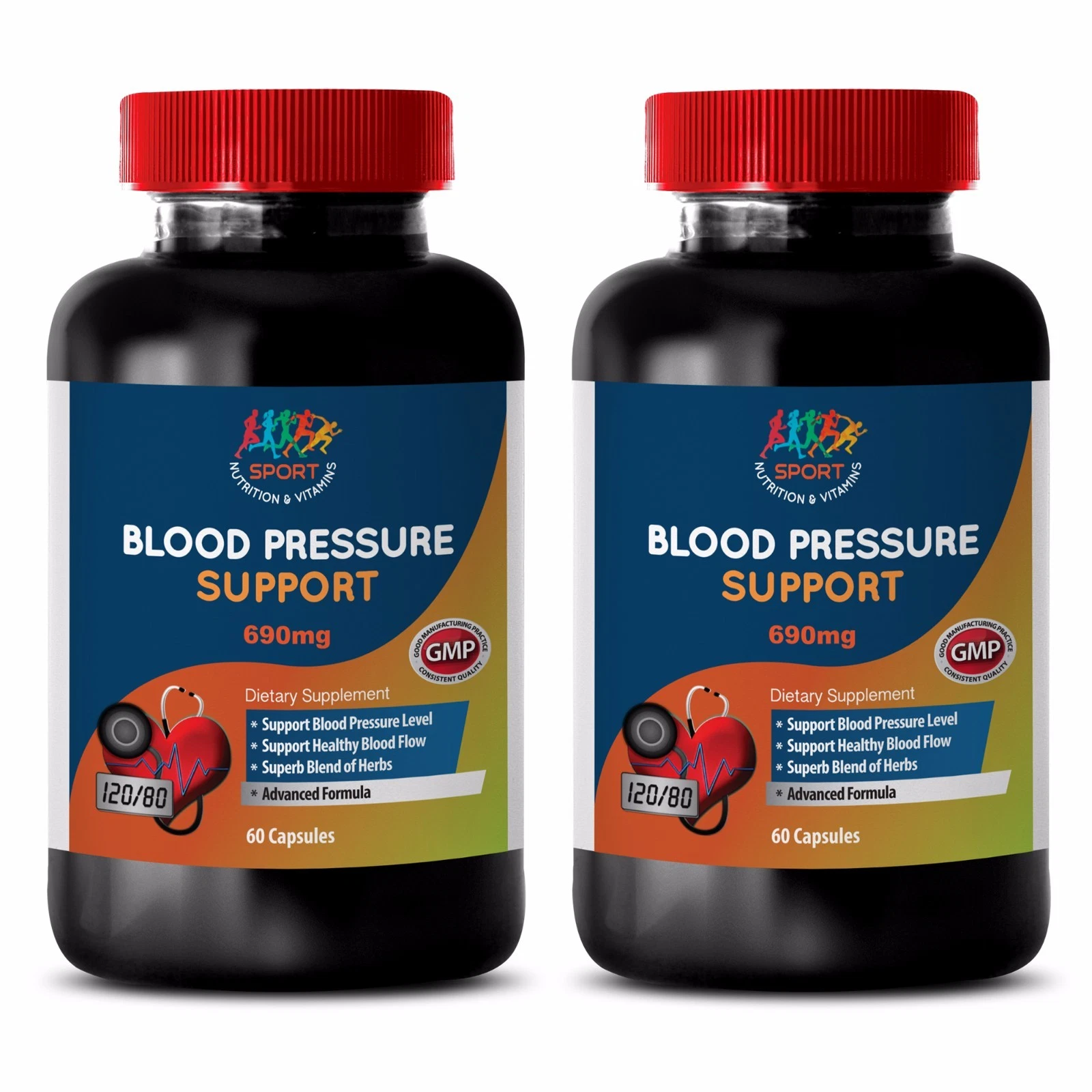 Blood Pressure Therapy Caps - Blood Pressure Complex 690mg - Vitamin C 1000 2B