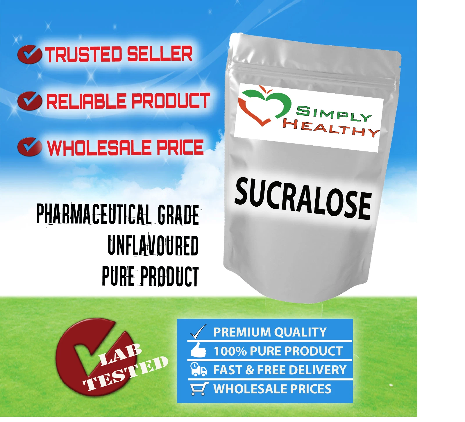 Sweetener Sucralose 50g, Pharmaceutical Grade, Sugar Alternative, Best Quality