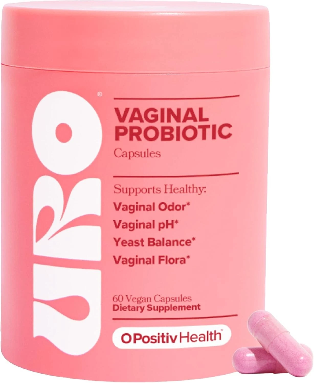 URO O Positiv Vaginal Probiotics 60 COUNT Women pH Balance with Prebiotics