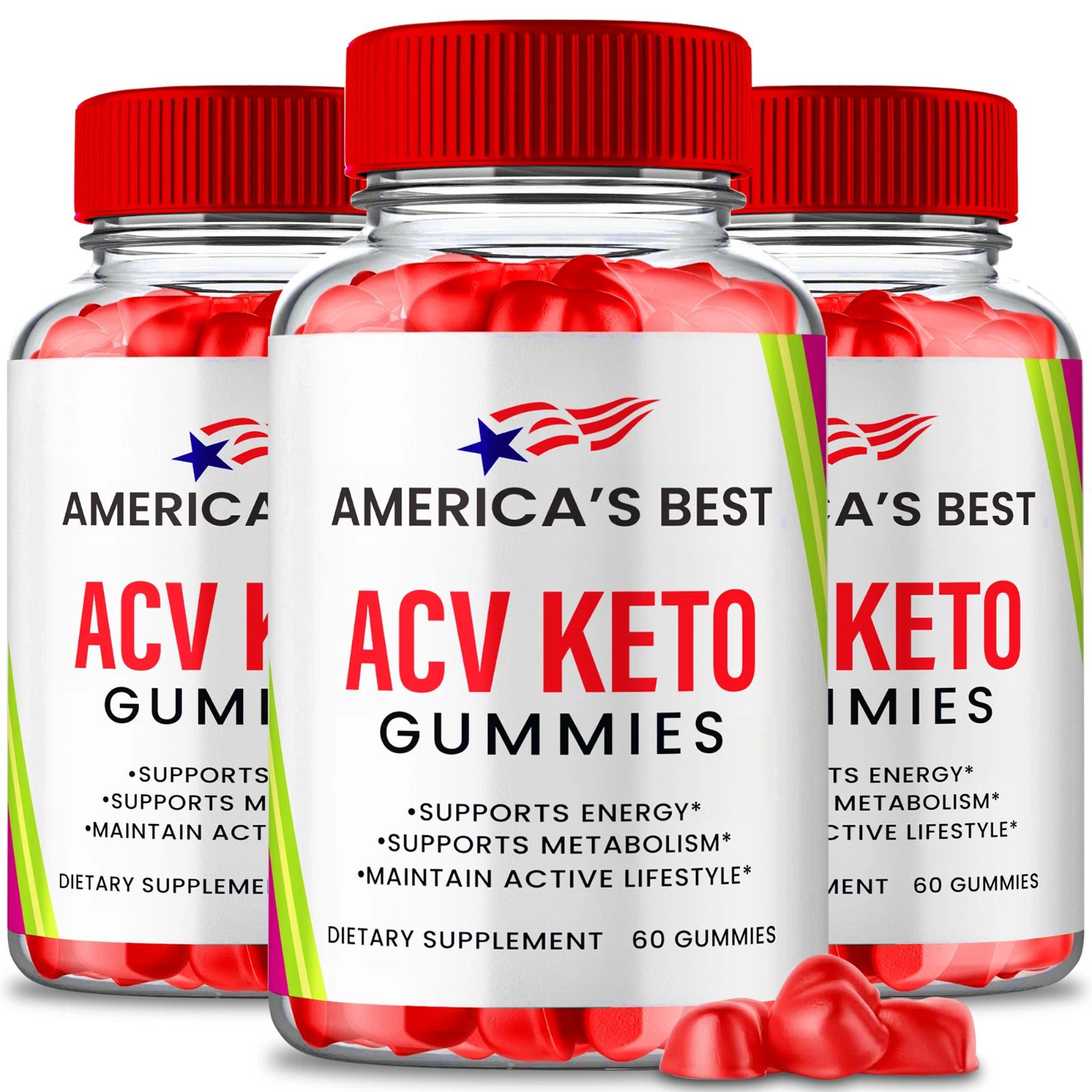 (3 Pack) America's Best ACV Keto Gummies for Advanced Weight Loss & Fat Burning