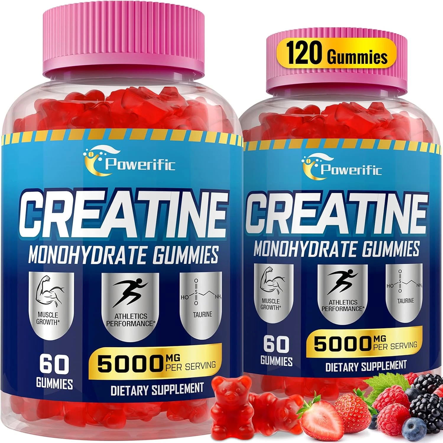 Creatine Monohydrate Gummies for Men & Women Pre Workout Gummies with Taurine...