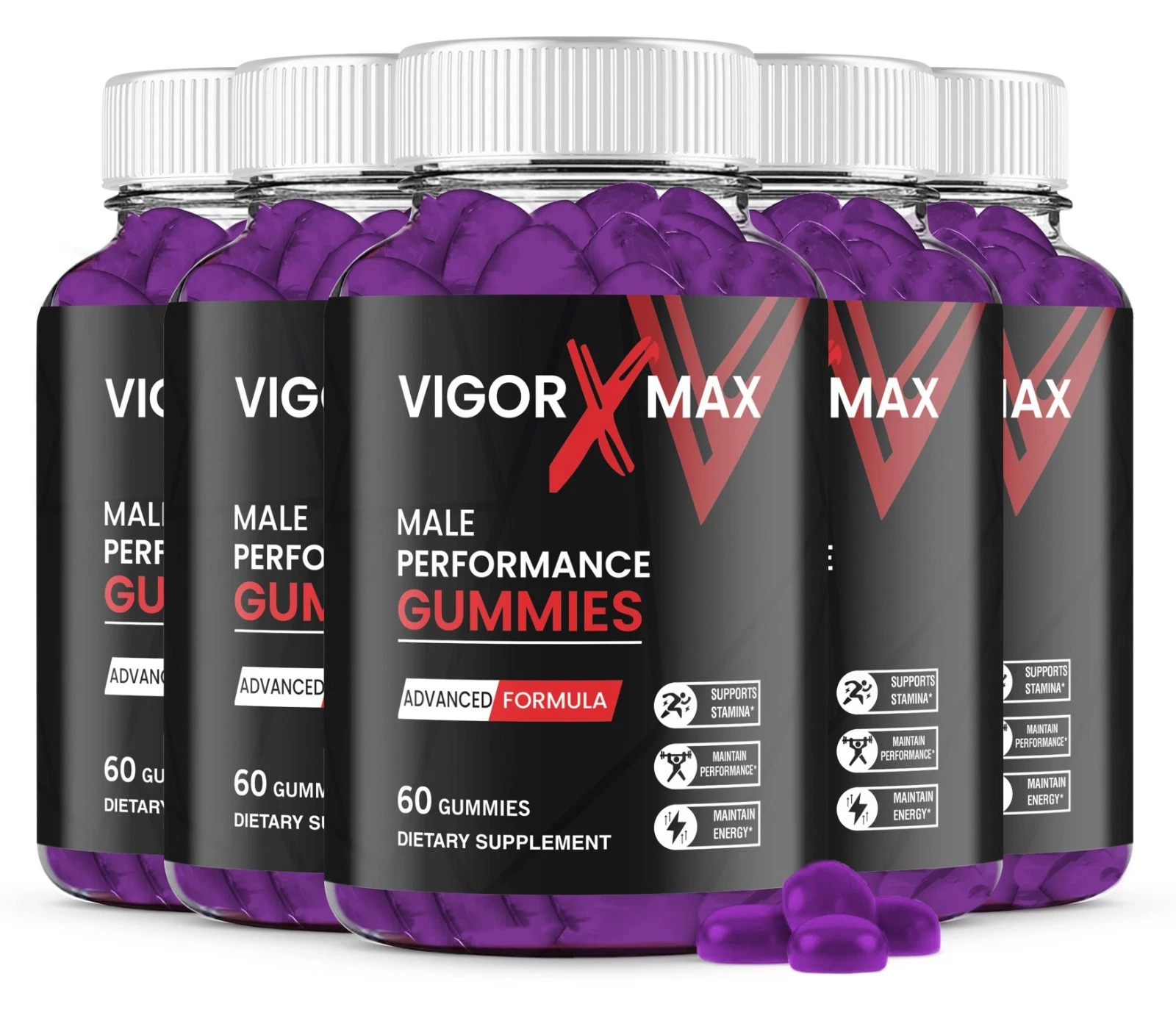 (5 Pack) Vigor X Max Gummies for Men, Vigor XMax Advanced Male Health Support