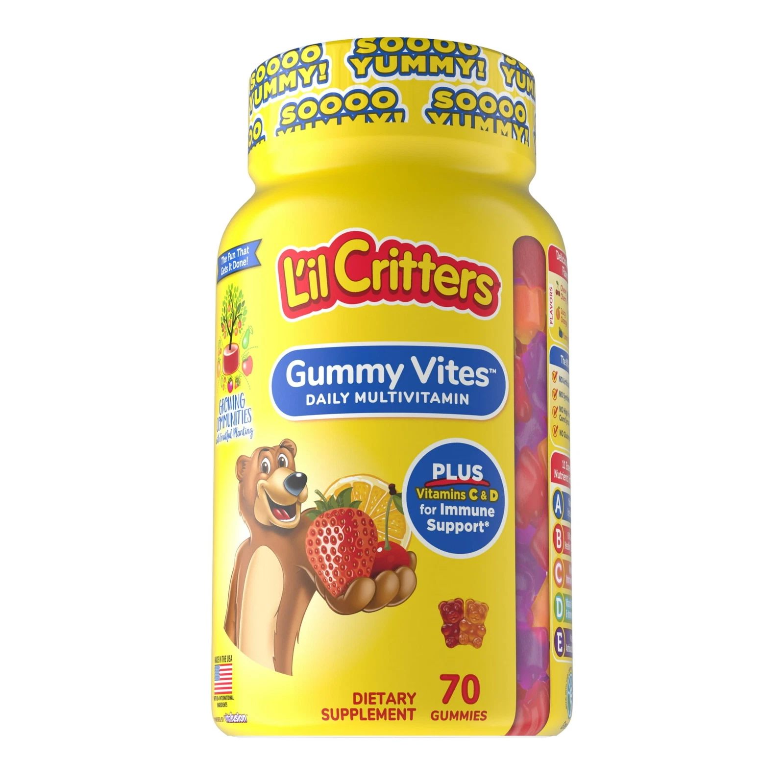 L’il Critters Gummy Vites Daily Gummy Multivitamin for Kids Vitamin C, D3 70 ct