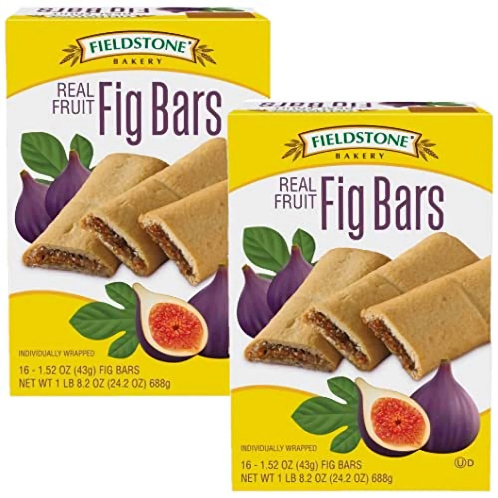 Fieldstone Bakery Fig Bars Individually Wrapped, Value Pack | 1.52 Oz | Box of