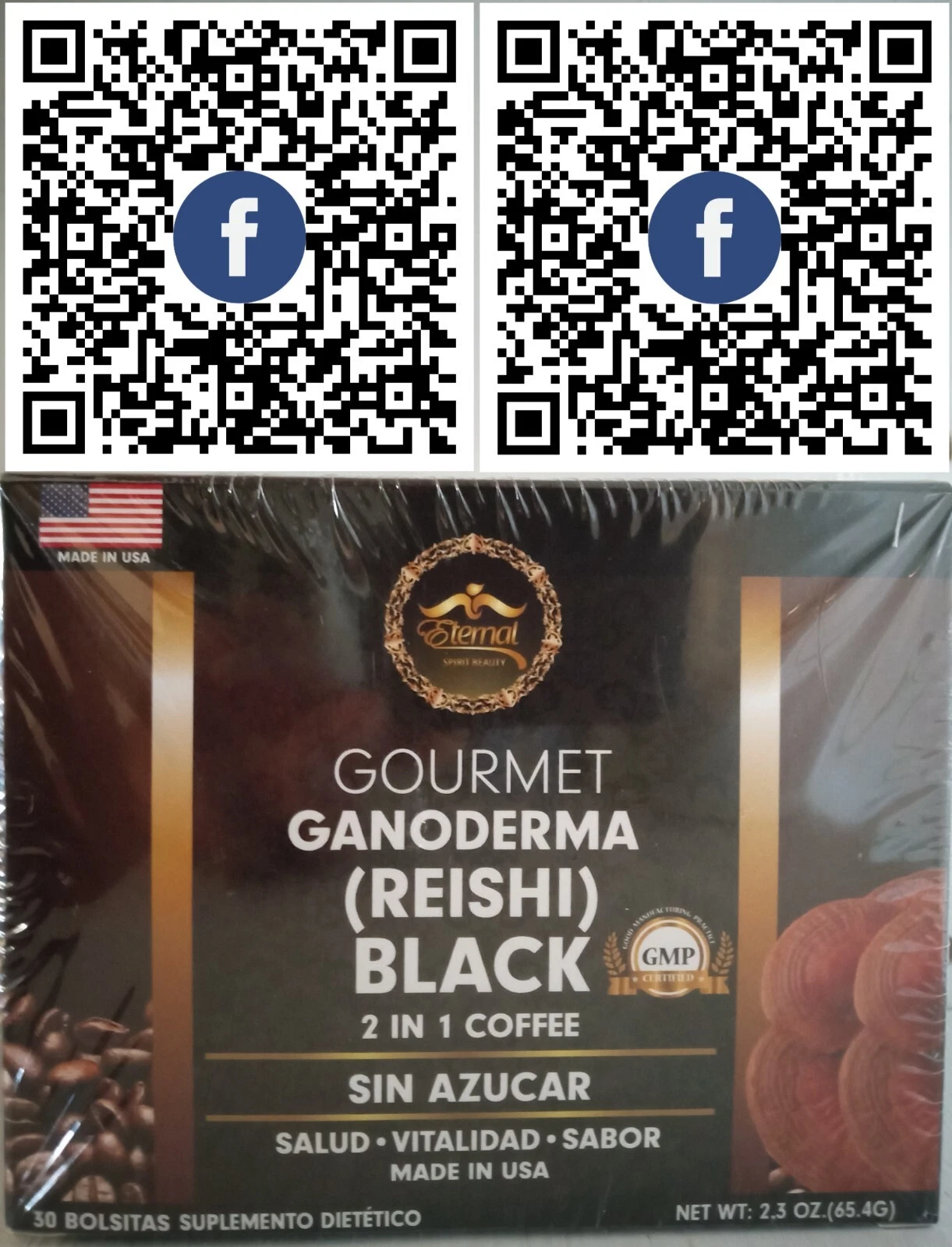 Eternal Spirit Beauty Nuevo Cafe Colombiano con Ganoderma Reishi 4 En 1 (15)Pack