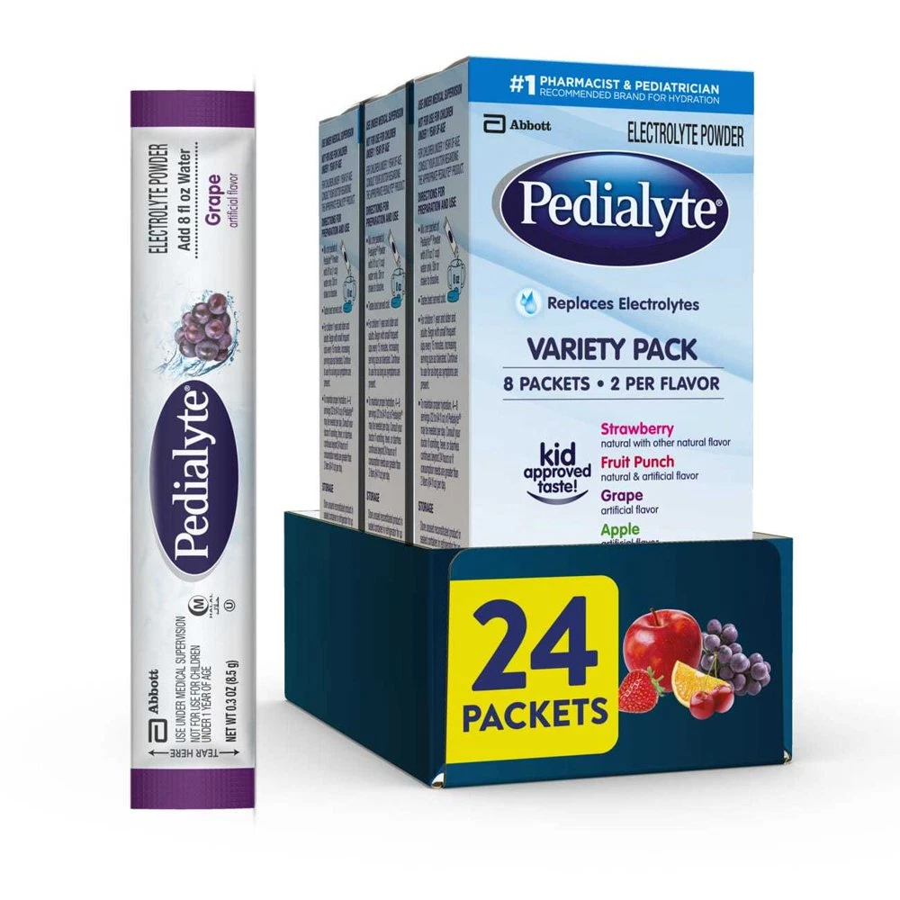 Pedialyte Electrolyte Powder Packets Variety Pack Hydration Drink 24 Count ✅✅✅