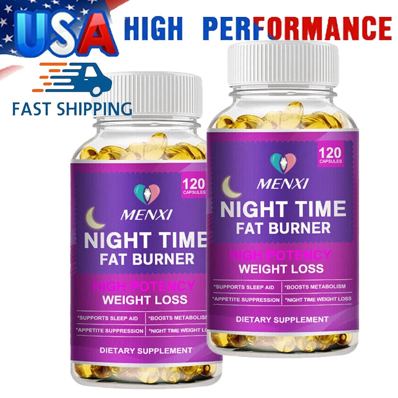 2×120pcs Powerful Night Time Slimming Fat Burning Capsules Support Weight Loss