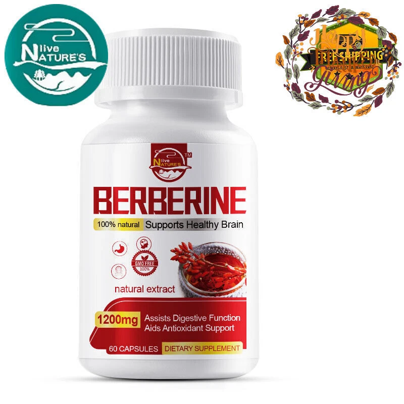 Berberine 1200mg Glyco Guard Blood Sugar & Glycogen Supplement (60 Capsules)