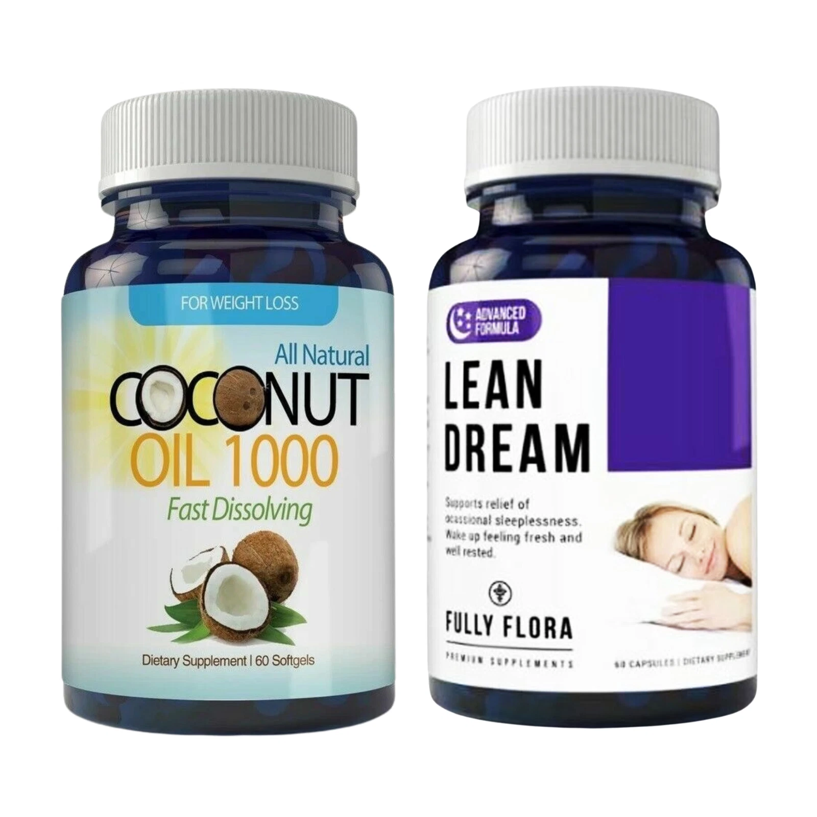 Pure Coconut Oil Fat Burner Weight Loss Supplement Sleep Aid Stress Relief Pills
