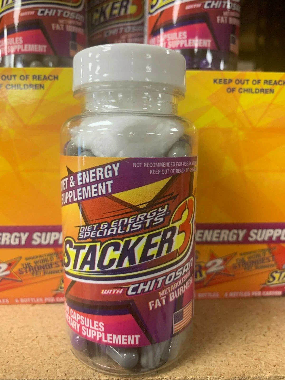 Stacker -3- 100ct Weight Loss & Energy Supplement Free Fast Ship *Exp 10/2028*