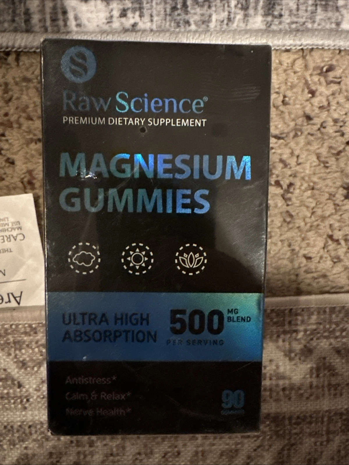 Raw Science Magnesium Gummies - 500mg - 90 ct - Raspberry flavor - 08/2026