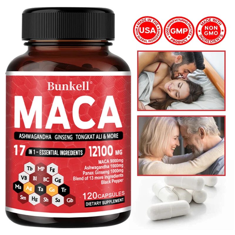 Organic Maca Root Capsules, Supports Energy, Mood,And Performance 120 Capsules