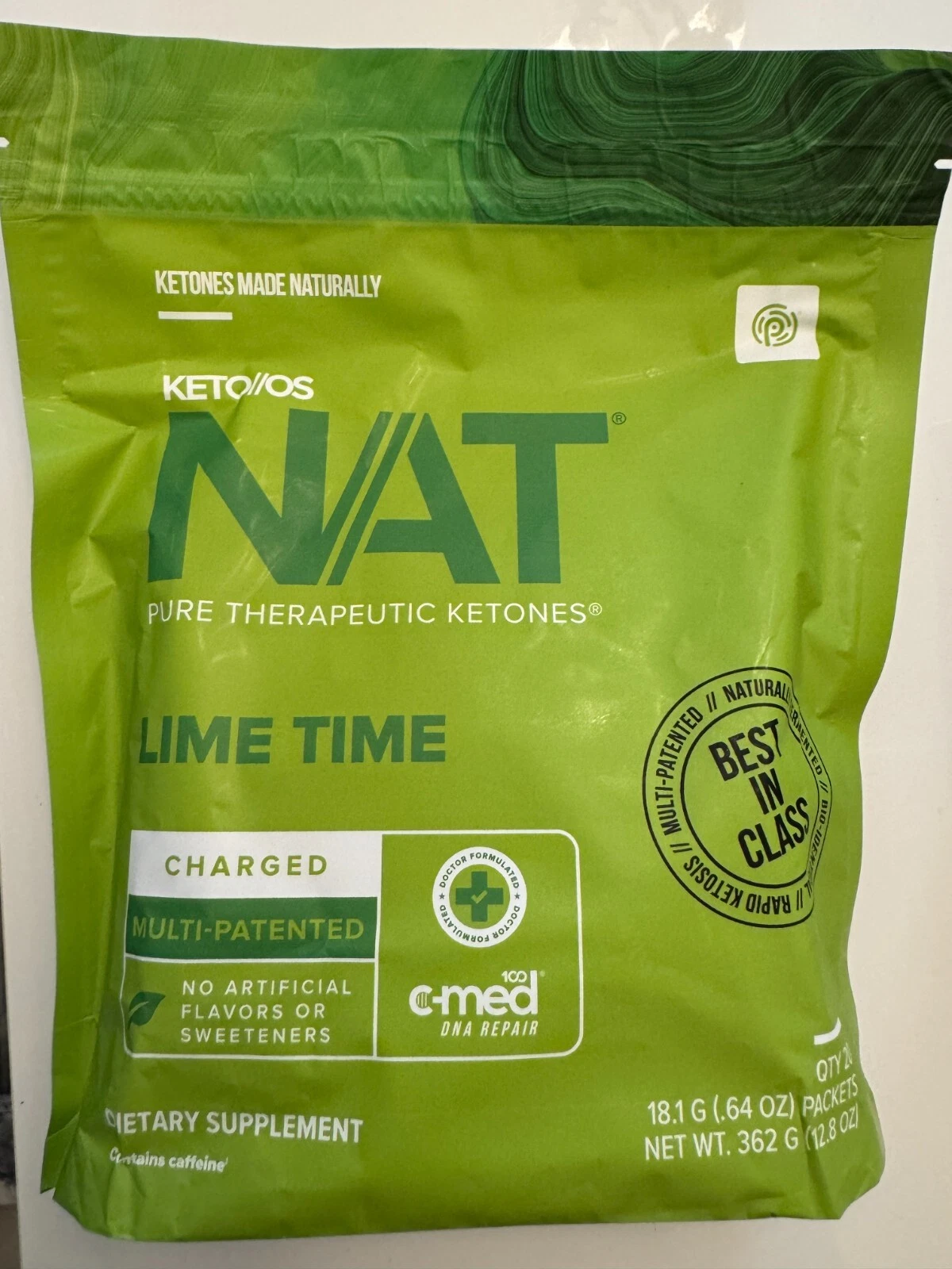 Prüvit Ketones NAT (BOX or BAG) 20 Packs Charged LIME T/FREE SHIP Exp 2026