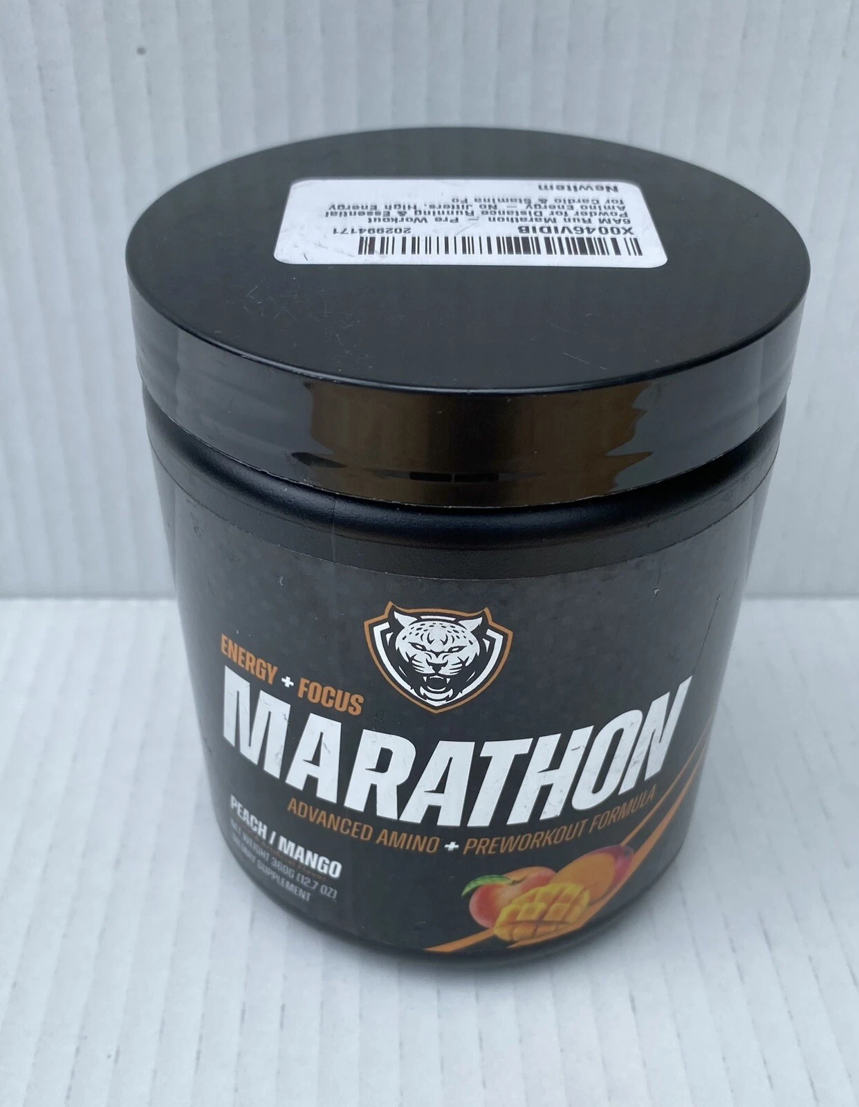 Marathon, Advanced Amino + Preworkout Formula, Peach Mango, 12.7 oz 1/2026