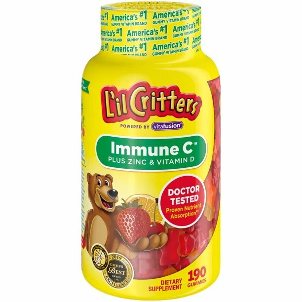 L'il Critters Kids Immune C Gummy Supplement with Vitamin C- Zinc and Vitamin D3