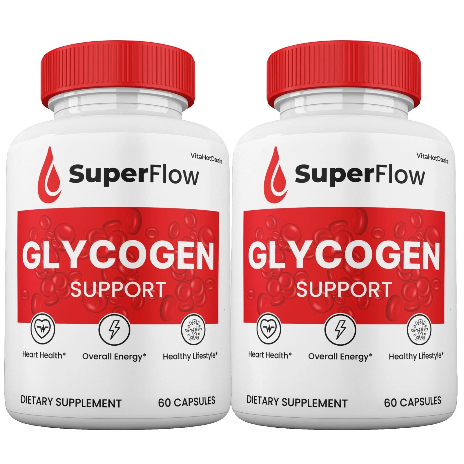 Super Flow Glycogen Support Capsules, SuperFlow Pills Blood Support (2 Pack)
