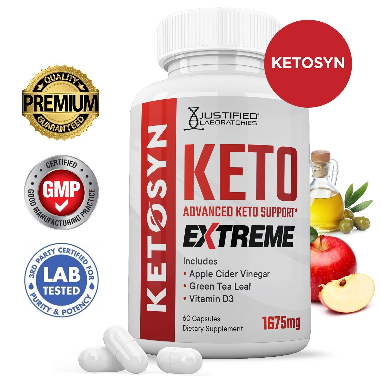 Ketosyn Keto ACV Extreme Pills 1675MG Stronger Thn Gummys Keto Support 1Pk