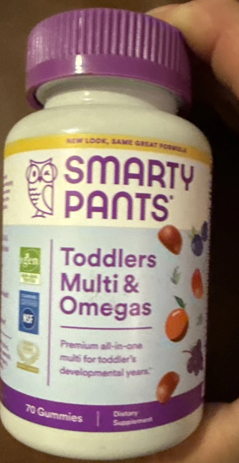 SmartyPants Toddler Formula Multi & Omegas Vitamin Gummies 70Ct Exp 04/26 A7