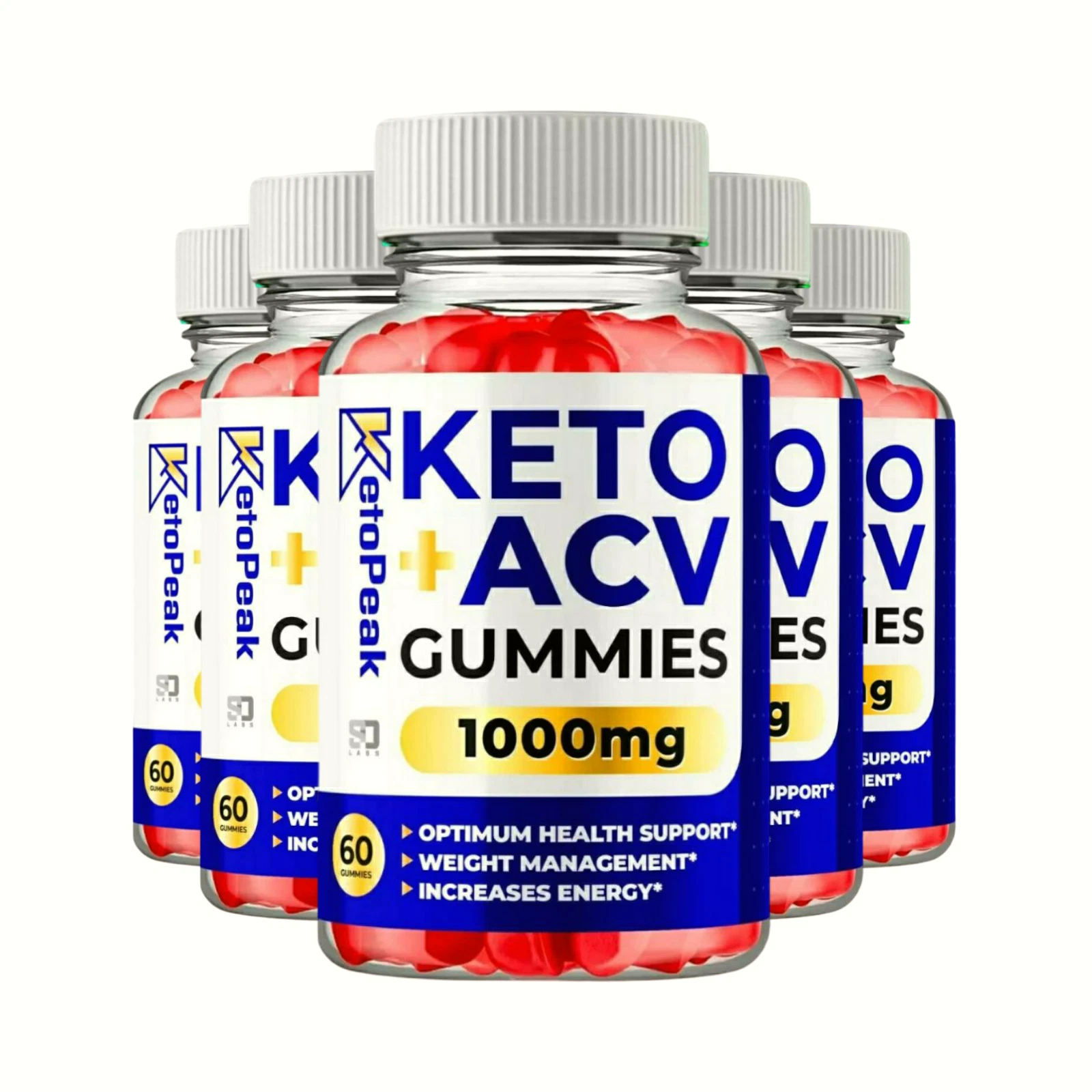 5-Pack KetoPeak Keto ACV Gummies, Keto Peak Weight Loss Supplement - 300 Gummies