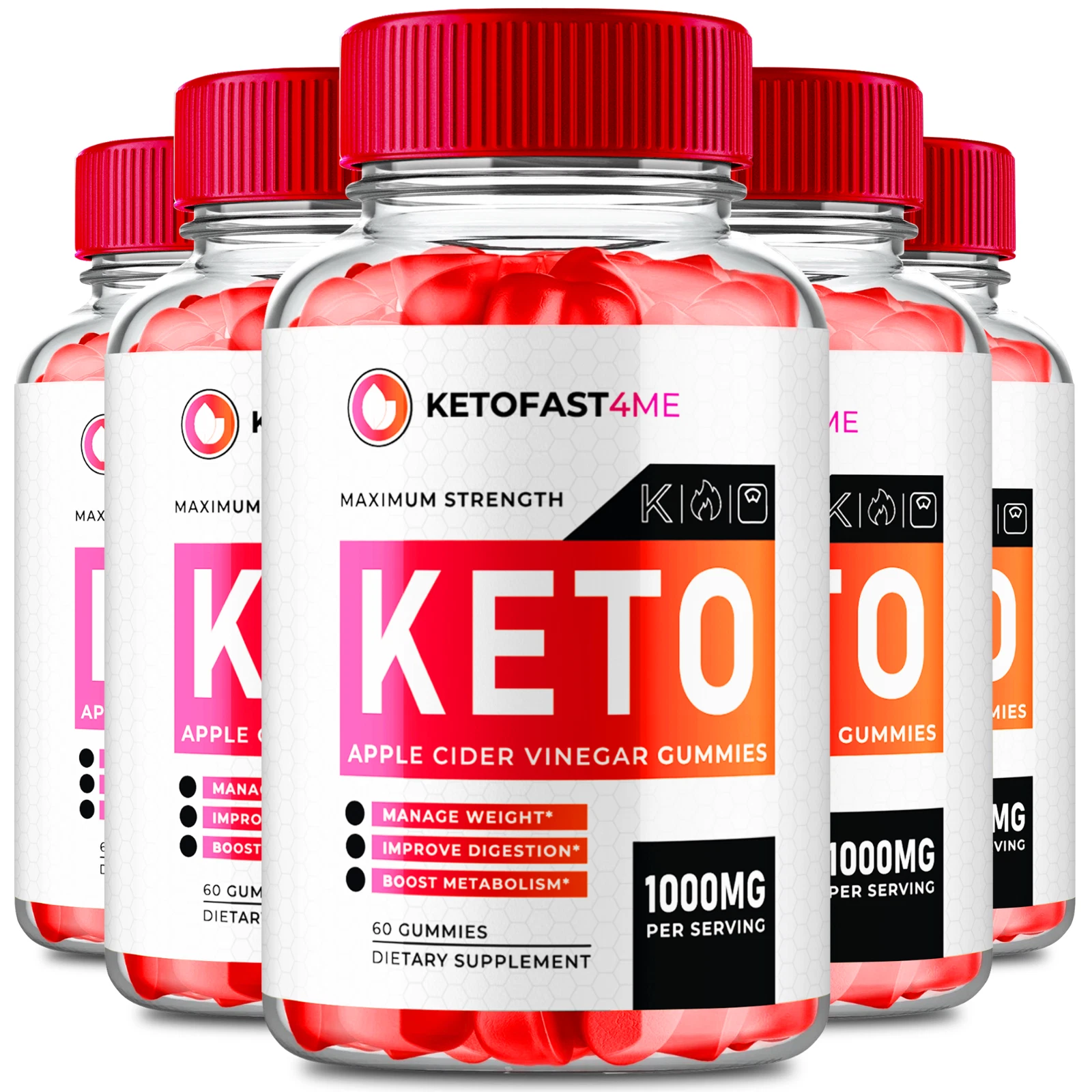 KetoFast4Me Keto ACV Gummies Official Formula - 5 Pack