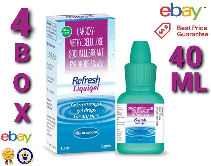 REFRESH LIQUIGEL USA OFFICIAL 4 pack 40ml Lubricant Eye Gel Fresh