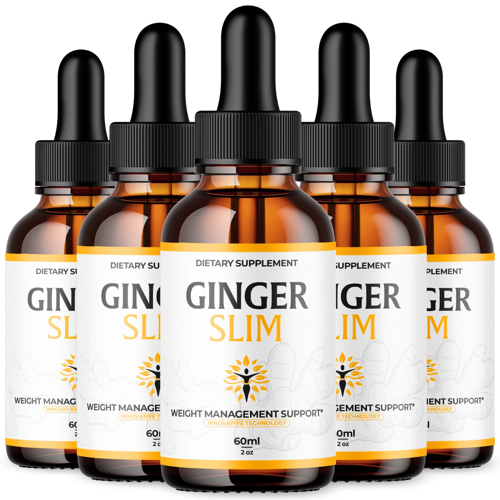 Ginger Slim Drops Advanced Formula Supplement All Natural Vitamin Tincture 60ML
