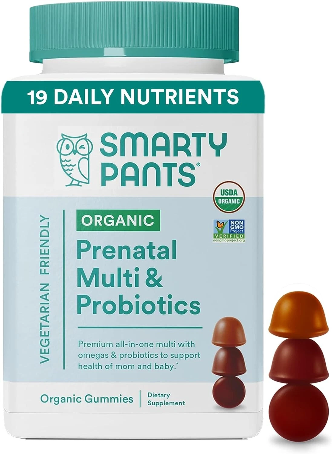 SMARTY PANTS - Organic Pre-Natal Multi Vitamin Wtih Probiotics - (120) Gummies