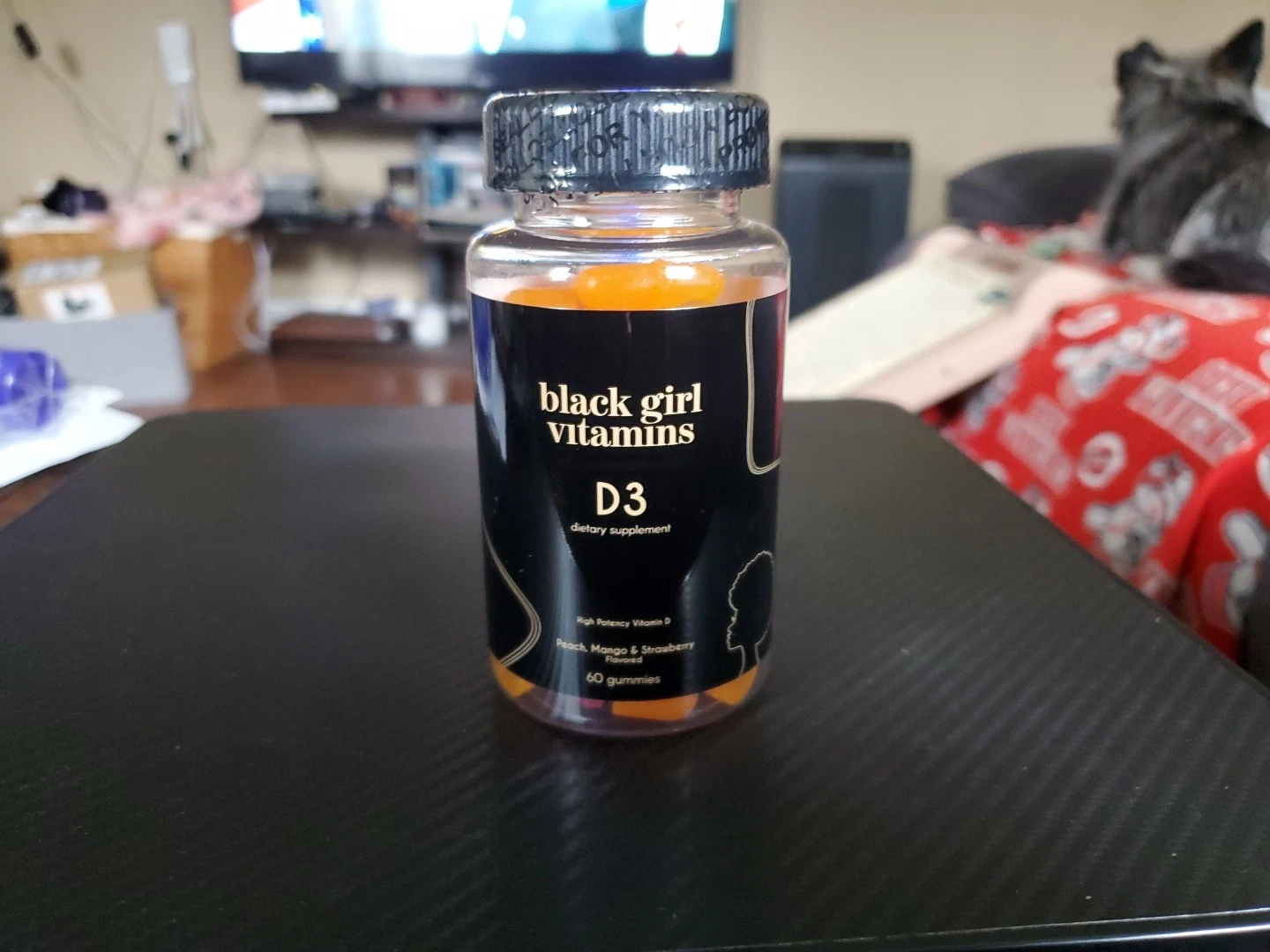 SEALED - Black Girl Vitamins D3 - Peach, Mango & Strawberry Flavored (60) gummie