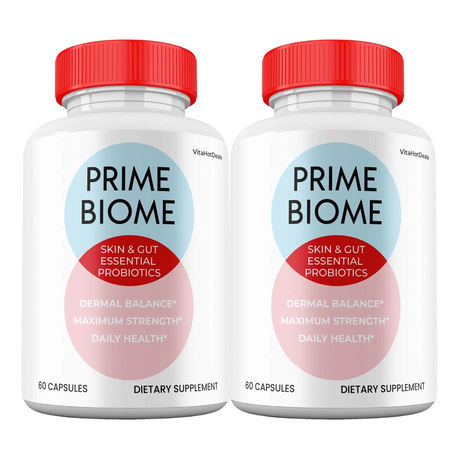 Prime Biome Supplement for Healthy Skin and Gut, Advanced Max Strength (2 Pack)