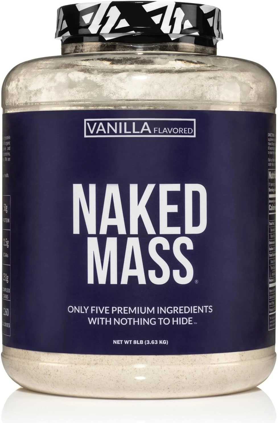 Vanilla Naked Mass - All Natural Vanilla Weight Gainer Protein Powder - 8Lb B...