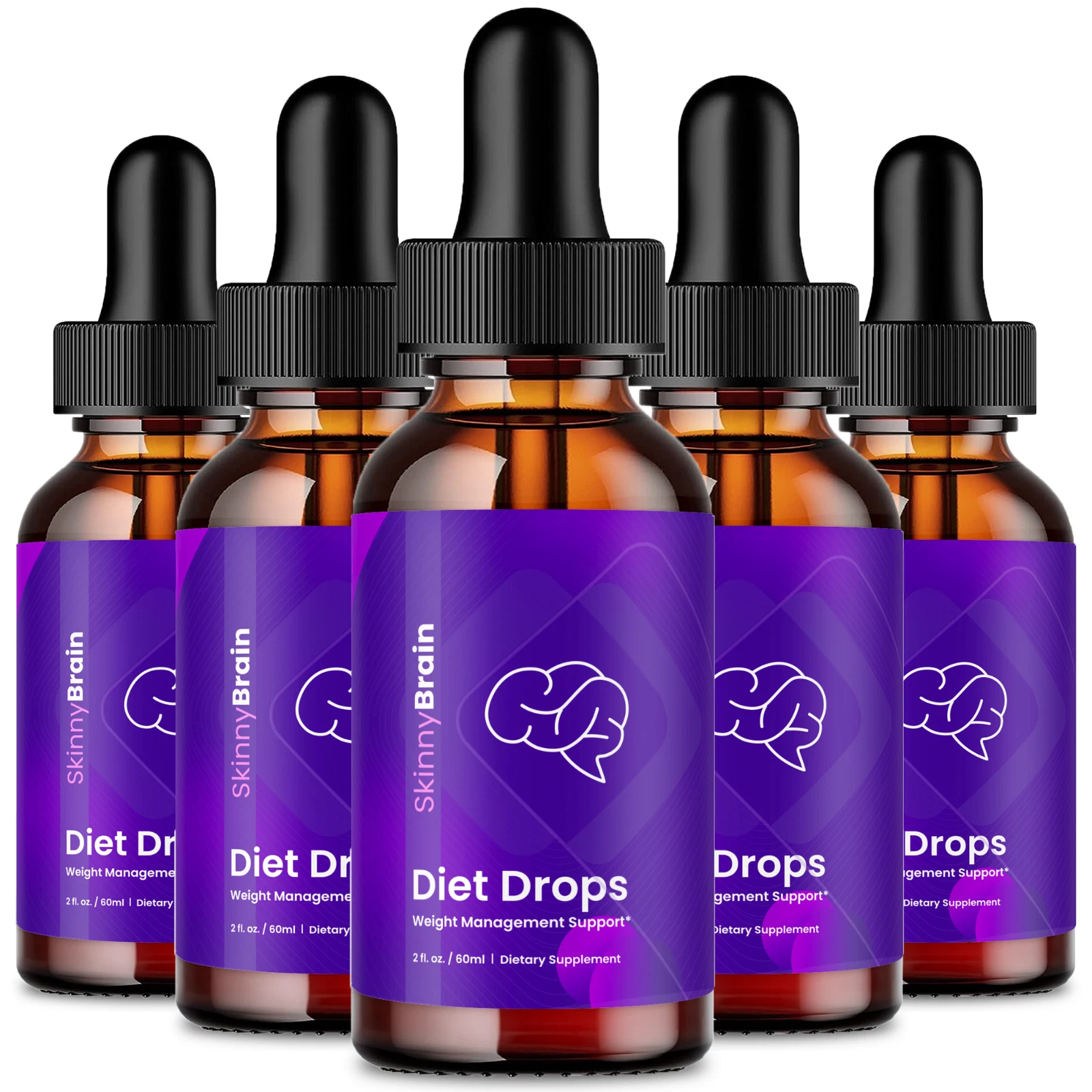 Skinny Brain Drops, Weight Management Liquid Drops for Men and Women (5 Pack)