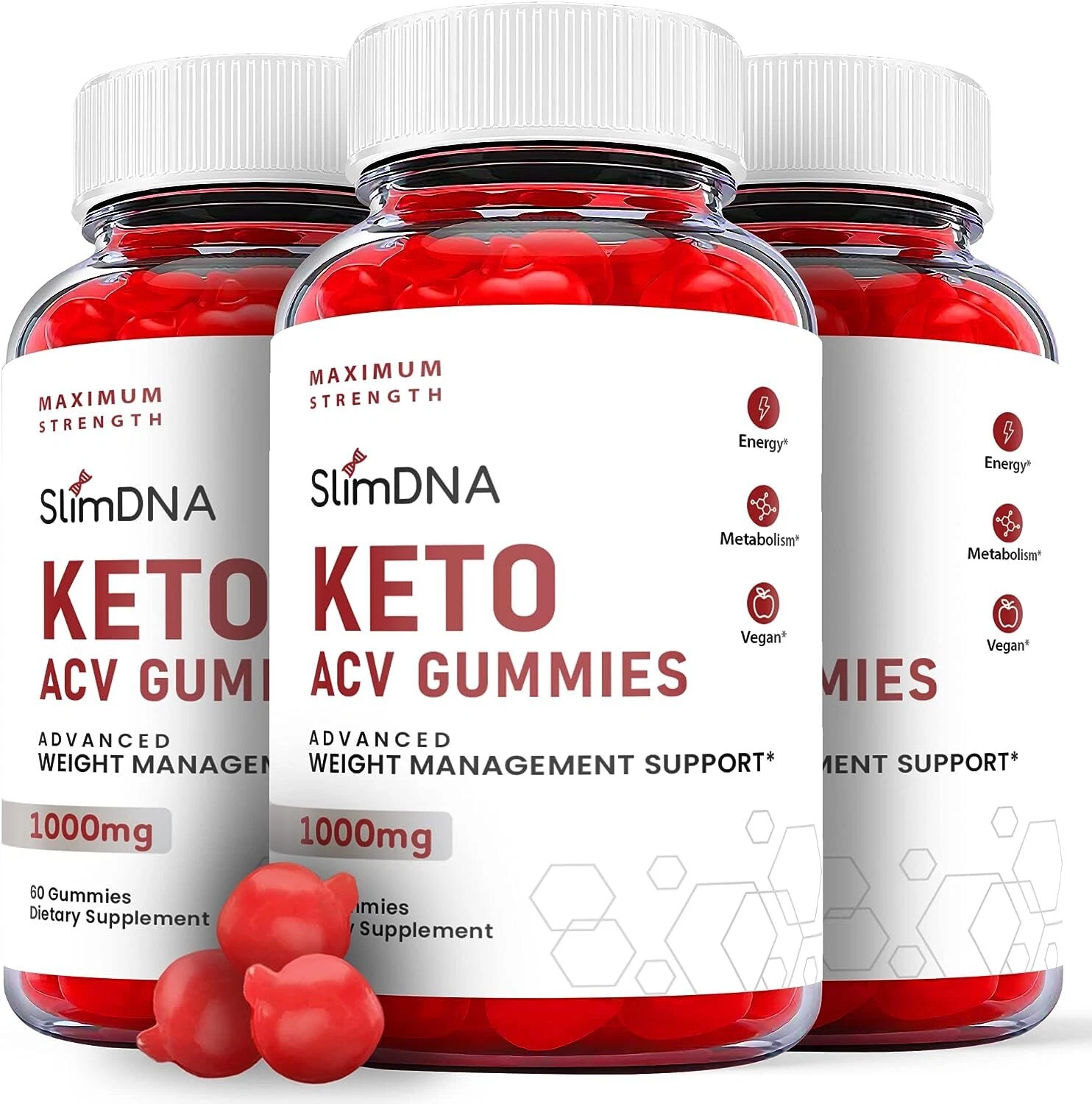 Slim DNA Keto Gummies - Slim DNA ACV Keto Gummys Weight Loss ORIGINAL - 3 Pack